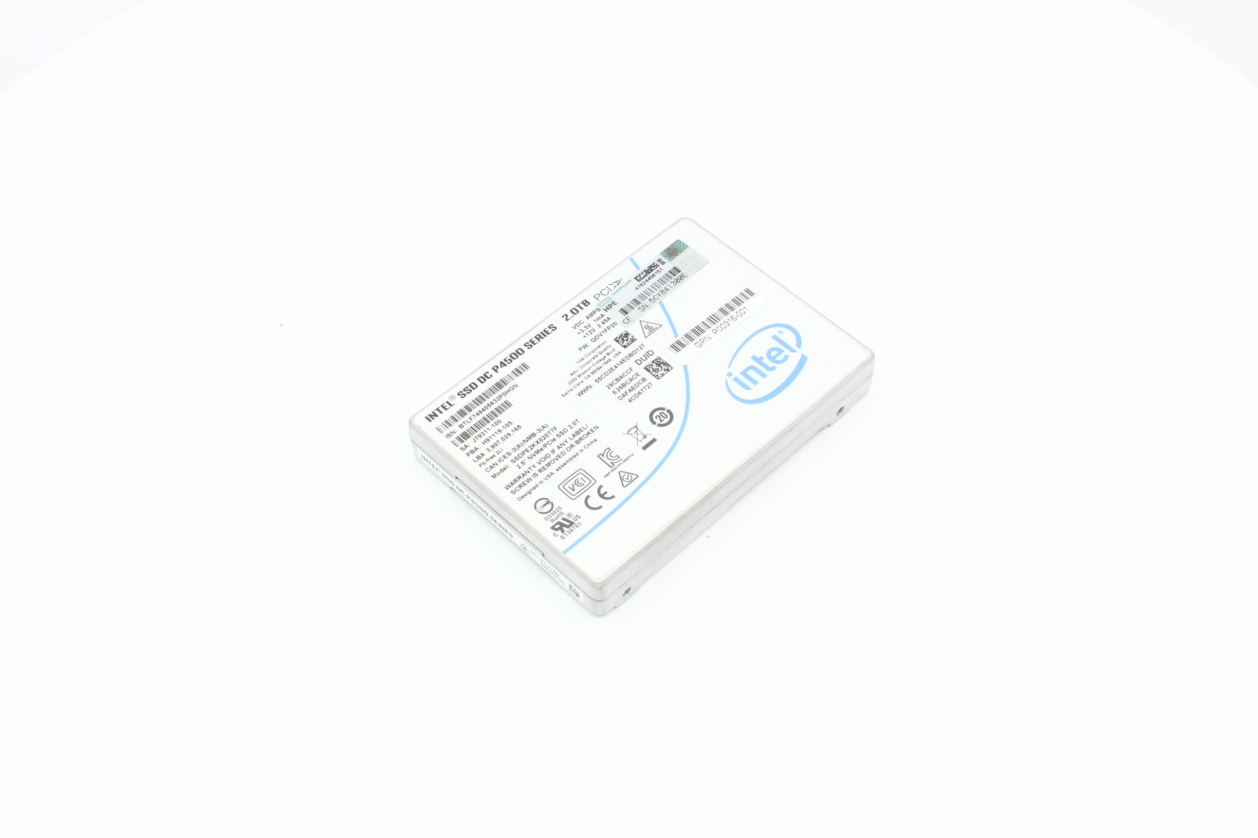 2 TB NVMe SSD U.2 PCIe Gen3 2.5" Read Intensive HPE Intel P4510 P13838-001 P13695-B21 nový
