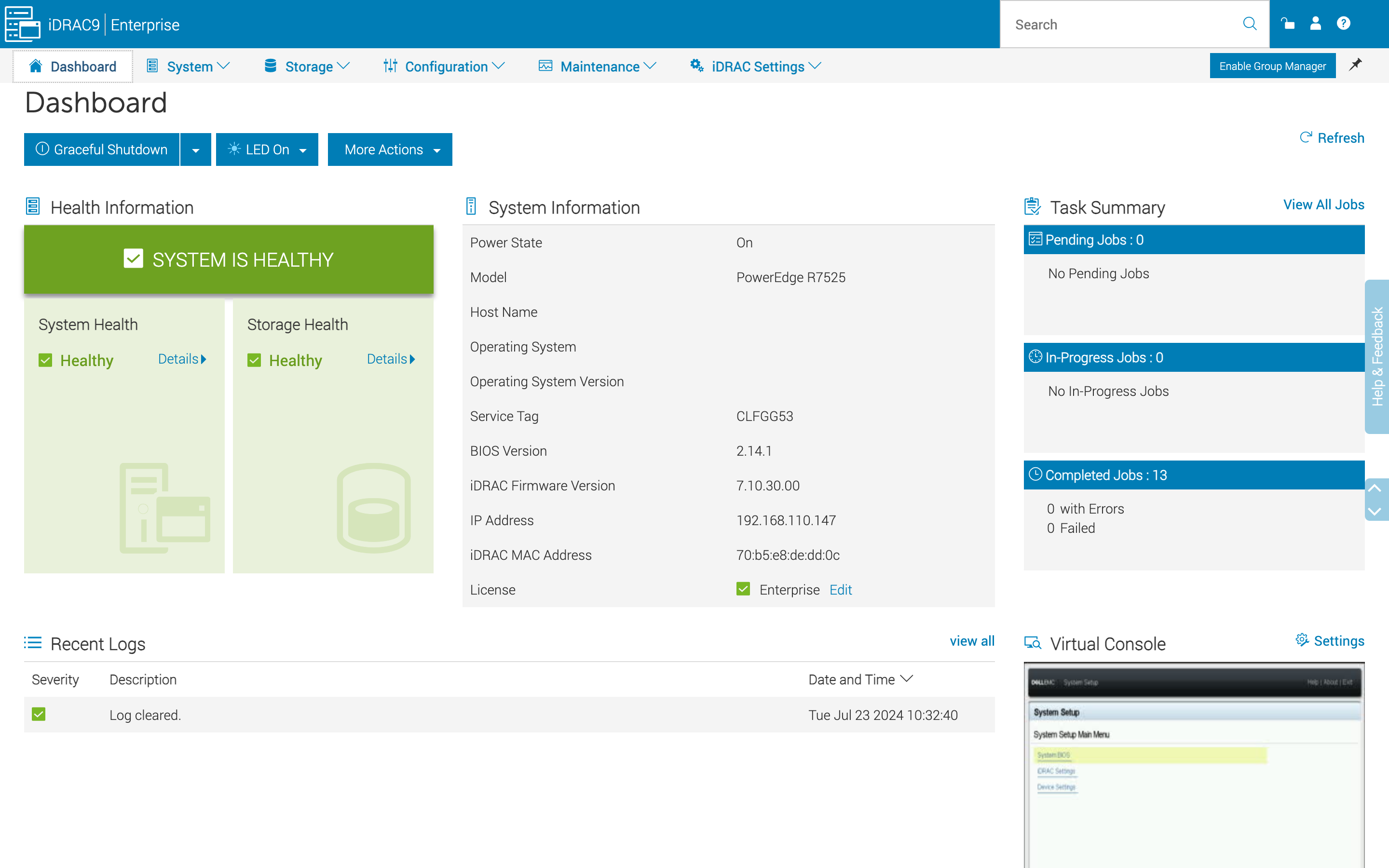 idrac9 dashboard